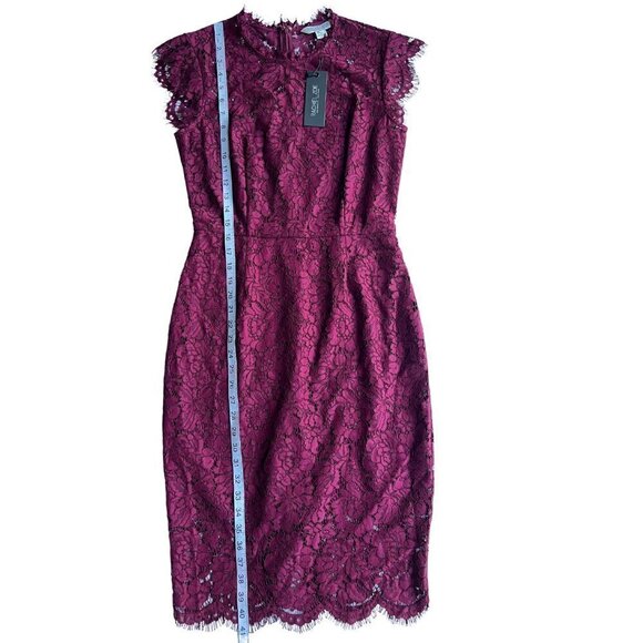 RACHEL ZOE Maroon Lace Formal Suzette Dress, Size 6 - Picture 11 of 12